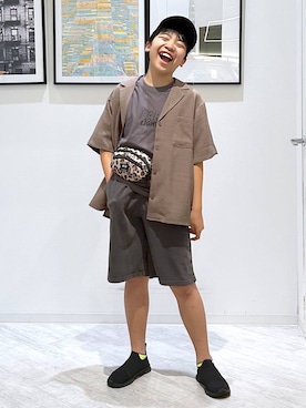 「GLOBAL WORK（グローバルワーク）のアイテム（帽子）」を使った、gwtoiさん（キッズ・149cm）の夏コーディネート