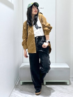 「GLOBAL WORK（グローバルワーク）のGOODデニムバギーパンツ/498388（デニムパンツ）」を使った、gwtoiさん（レディース・159cm・40代）の秋コーディネート