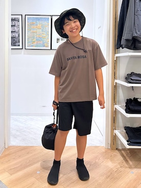 「GLOBAL WORK（グローバルワーク）のアイテム（帽子）」を使った、gwtoiさん（キッズ・149cm）の夏コーディネート