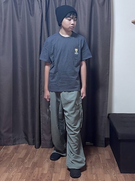 「GLOBAL WORK（グローバルワーク）の【ぷっくりシールつき】TOM and JERRY半袖T/キッズ/1044374（Tシャツ/カットソー、ブラック系）」を使った、gwtoiさん（レディース・159cm）の秋コーディネート