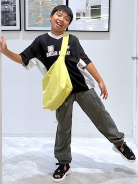 「アイテム（カーゴパンツ）」を使った、gwtoiさん（キッズ・141cm・30代）の夏コーディネート