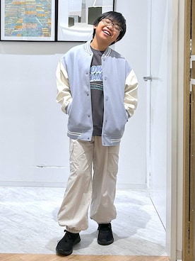 「アイテム（カーゴパンツ）」を使った、gwtoiさん（キッズ・144cm）の秋コーディネート