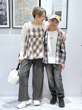 「GLOBAL WORK（グローバルワーク）のアイテム（キャップ）」を使った、gwtoiさん（キッズ・144cm）の春コーディネート