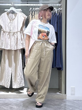 「GLOBAL WORK（グローバルワーク）のアイテム（帽子）」を使った、gwtoiさん（レディース・159cm）の夏コーディネート