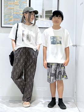 「GLOBAL WORK（グローバルワーク）のアイテム（帽子）」を使った、gwtoiさん（キッズ・149cm）の夏コーディネート