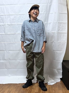 「アイテム（カーゴパンツ）」を使った、gwtoiさん（キッズ・144cm）の秋コーディネート