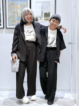 「GLOBAL WORK（グローバルワーク）のアイテム（テーラードジャケット）」を使った、gwtoiさん（キッズ・149cm）の春コーディネート