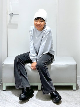 「アイテム（ニットキャップ/ビーニー）」を使った、gwtoiさん（キッズ・144cm）の秋コーディネート