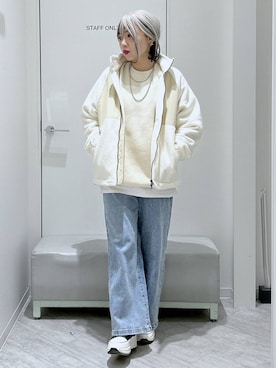 「GLOBAL WORK（グローバルワーク）のアイテム（シュシュ）」を使った、gwtoiさん（レディース・159cm）の冬コーディネート