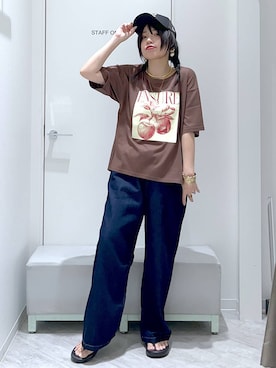 「アイテム（Tシャツ/カットソー）」を使った、gwtoiさん（レディース・159cm・40代）の夏コーディネート