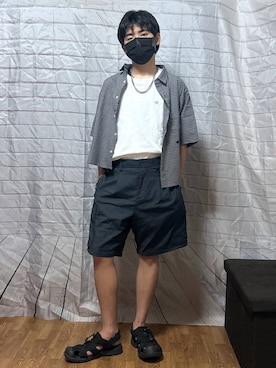 「GLOBAL WORK（グローバルワーク）のUNISEX/ステンレスチェーンネックレス/286001（ネックレス）」を使った、gwtoiさん（キッズ・162cm・40代）の夏コーディネート