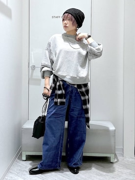 「GLOBAL WORK（グローバルワーク）のアイテム（帽子）」を使った、gwtoiさん（レディース・159cm）の秋コーディネート
