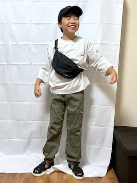 「アイテム（カーゴパンツ）」を使った、gwtoiさん（キッズ・141cm・40代）の夏コーディネート