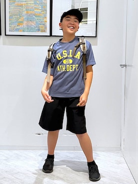 「GLOBAL WORK（グローバルワーク）のアイテム（帽子）」を使った、gwtoiさん（キッズ・149cm）の春コーディネート