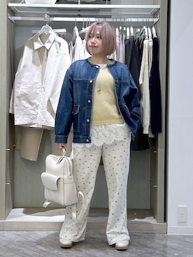 「GLOBAL WORK（グローバルワーク）のエアかる厚底ローファー/136031（ローファー、ホワイト系）」を使った、gwtoiさん（レディース・159cm）の春コーディネート