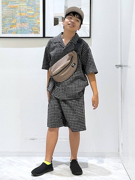 「GLOBAL WORK（グローバルワーク）のアイテム（帽子）」を使った、gwtoiさん（キッズ・149cm）の夏コーディネート