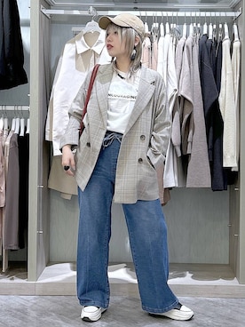 「GLOBAL WORK（グローバルワーク）のアイテム（ジャケット/アウター）」を使った、gwtoiさん（レディース・159cm）の春コーディネート