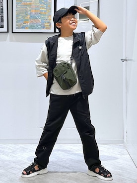 「GLOBAL WORK（グローバルワーク）のアイテム（帽子）」を使った、gwtoiさん（キッズ・141cm）の夏コーディネート