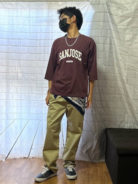 「GLOBAL WORK（グローバルワーク）のサマラクシェフパンツ/147317（その他パンツ）」を使った、gwtoiさん（キッズ・162cm・40代）の夏コーディネート