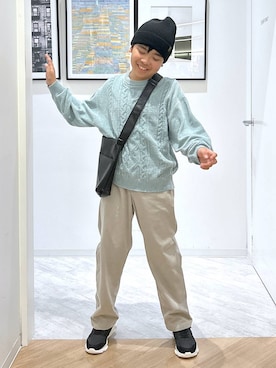 「GLOBAL WORK（グローバルワーク）のアイテム（帽子）」を使った、gwtoiさん（キッズ・144cm）の冬コーディネート