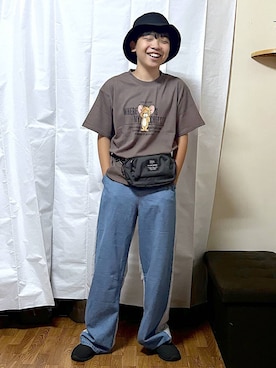 「GLOBAL WORK（グローバルワーク）のアイテム（パンツ）」を使った、gwtoiさん（キッズ・150cm）の夏コーディネート