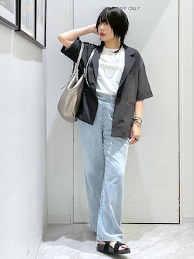 「GLOBAL WORK（グローバルワーク）のアイテム（ジャケット/アウター）」を使った、gwtoiさん（レディース・159cm）の夏コーディネート