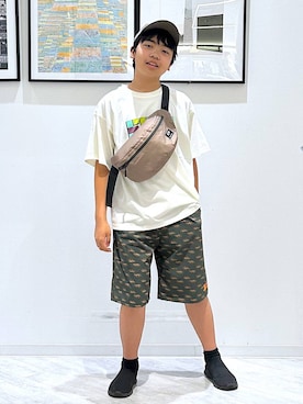 「GLOBAL WORK（グローバルワーク）のアイテム（帽子）」を使った、gwtoiさん（キッズ・149cm）の夏コーディネート