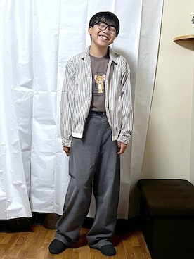 「GLOBAL WORK（グローバルワーク）のGOODデニムコクーンアソートパンツ/1042913（デニムパンツ、ブラック系）」を使った、gwtoiさん（レディース・159cm）の秋コーディネート