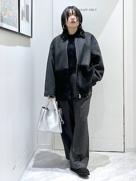 「アイテム（ノーカラージャケット）」を使った、gwtoiさん（レディース・159cm・40代）の秋コーディネート