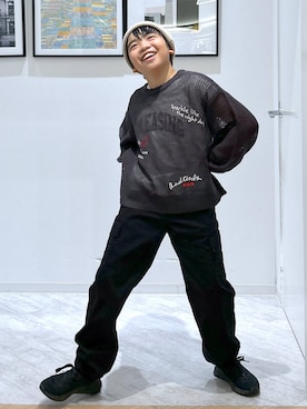 「アイテム（カーゴパンツ）」を使った、gwtoiさん（キッズ・144cm）の秋コーディネート