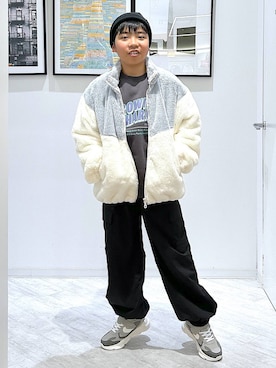 「GLOBAL WORK（グローバルワーク）のアイテム（帽子）」を使った、gwtoiさん（キッズ・144cm）の冬コーディネート