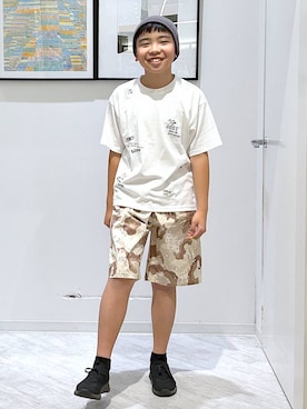 「GLOBAL WORK（グローバルワーク）のアイテム（帽子）」を使った、gwtoiさん（キッズ・149cm）の春コーディネート