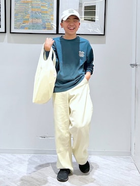 「GLOBAL WORK（グローバルワーク）のアイテム（キャップ）」を使った、gwtoiさん（キッズ・149cm）の春コーディネート