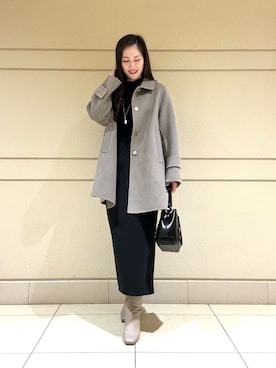 「ANAYI（アナイ）のアイテム（ステンカラーコート）」を使った、Shibuya.hさん（レディース・161cm）の秋コーディネート