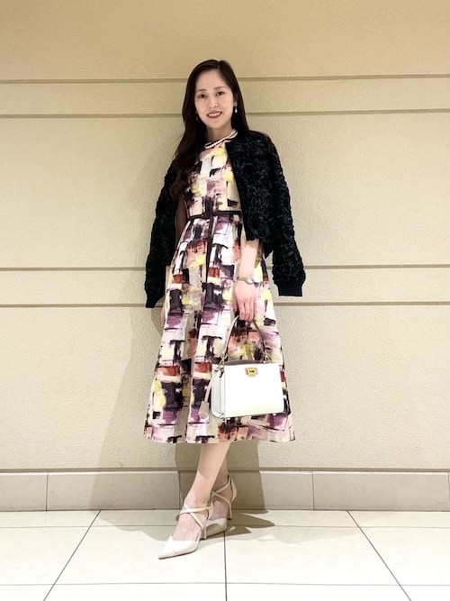 セール】チェックジャガードタックフレア ワンピース（ワンピース