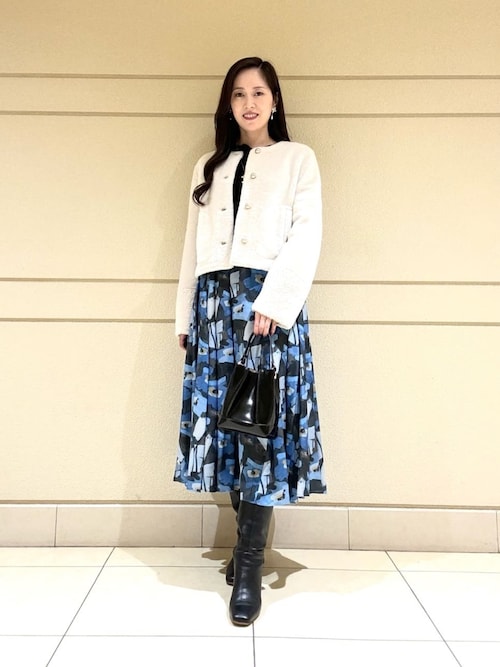 セール】ペイントフラワープリントイレギュラー スカート（スカート