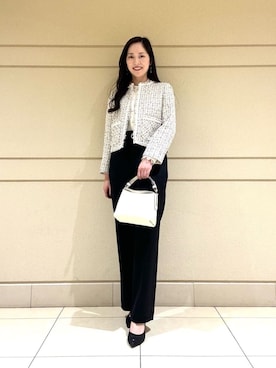 「ANAYI（アナイ）のアイテム（ノーカラージャケット）」を使った、Shibuya.hさん（レディース・161cm）の秋コーディネート