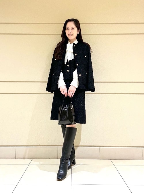 セール】【セットアップ対応商品】ミックスヤーンツイードショートジレ