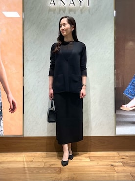 「ANAYI（アナイ）の【セットアップ対応商品】ミラノリブタイトスカート（スカート）」を使った、Shibuya.hさん（レディース・161cm）の春コーディネート