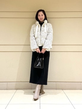 「骨格ウェーブ」｜「アイテム（ダウンジャケット/コート）」を使った、Shibuya.hさん（レディース・161cm）の秋コーディネート