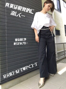 「POOL SIDE（プールサイド）のアイテム」を使った、みも座さん（レディース・160cm）の夏コーディネート