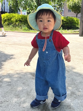 「男の子ベビー」｜「アイテム（オールインワン・サロペット）」を使った、y20u21me12さん（キッズ・80cm）の夏コーディネート