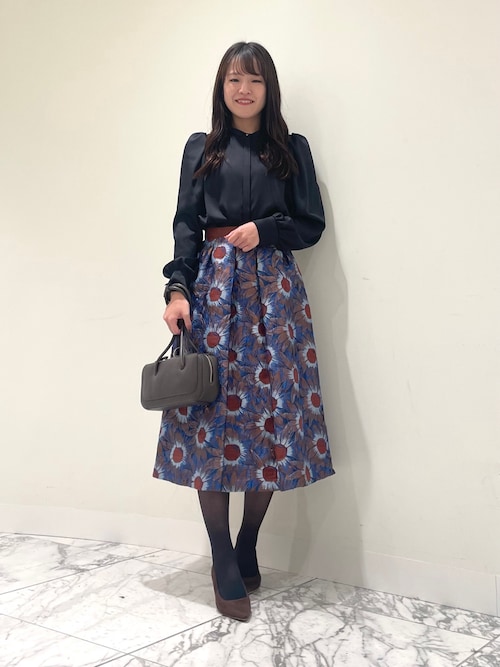 ブラウス シャツ ハンマーサテンパフ袖ブラウス レディース ANAYI ブラウス シャツ ハンマーサテンパフ袖ブラウス