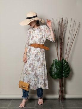 「MHBG TOKYO（エムエイチビージートーキョー）のアイテム（ワンピース/ドレス）」を使った、lodieさん（レディース・160cm）の夏コーディネート