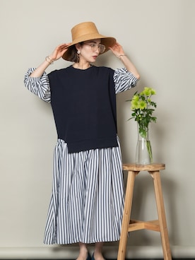 「MHBG TOKYO（エムエイチビージートーキョー）のアイテム（ワンピース/ドレス）」を使った、lodieさん（レディース・160cm）の春コーディネート