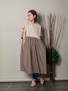 「MHBG TOKYO（エムエイチビージートーキョー）のアイテム（ワンピース/ドレス）」を使った、lodieさん（レディース・160cm）の春コーディネート