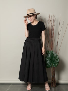 「MHBG TOKYO（エムエイチビージートーキョー）のアイテム（ワンピース/ドレス）」を使った、lodieさん（レディース・160cm）の夏コーディネート