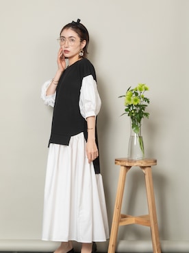 「MHBG TOKYO（エムエイチビージートーキョー）のアイテム（ワンピース/ドレス）」を使った、lodieさん（レディース・160cm）の春コーディネート