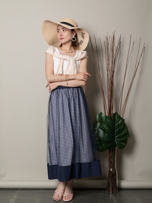 スカート チュール チェック フレアーロングスカート : ZOZOTOWN Yahoo