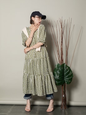「MHBG TOKYO（エムエイチビージートーキョー）のアイテム（ワンピース/ドレス）」を使った、lodieさん（レディース・160cm）の夏コーディネート